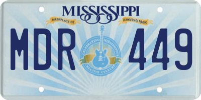 MS license plate MDR449