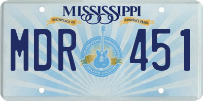MS license plate MDR451