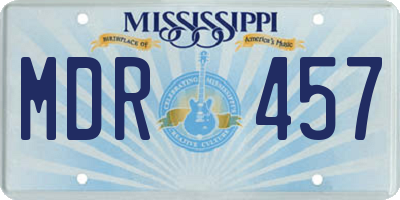 MS license plate MDR457
