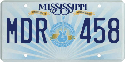 MS license plate MDR458