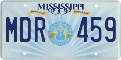 MS license plate MDR459