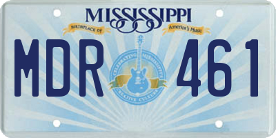 MS license plate MDR461