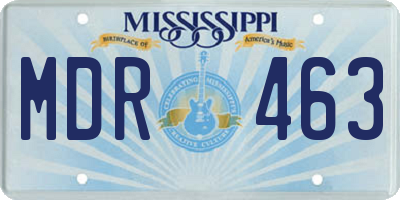 MS license plate MDR463