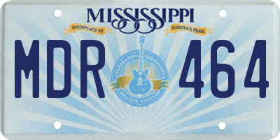 MS license plate MDR464