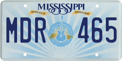 MS license plate MDR465