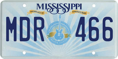 MS license plate MDR466