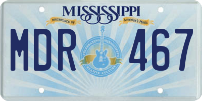 MS license plate MDR467