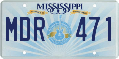 MS license plate MDR471