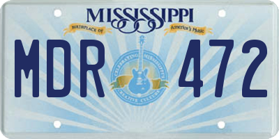 MS license plate MDR472