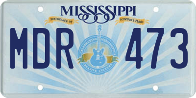 MS license plate MDR473