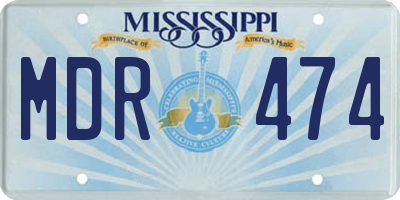 MS license plate MDR474