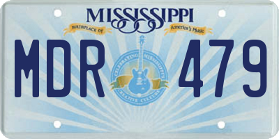 MS license plate MDR479