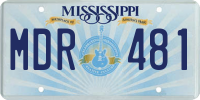 MS license plate MDR481