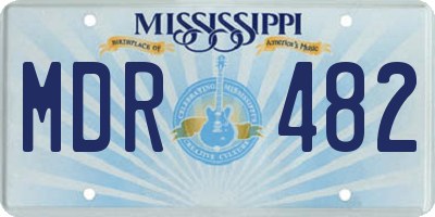 MS license plate MDR482