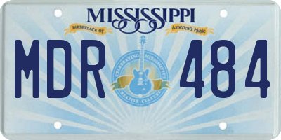 MS license plate MDR484