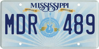 MS license plate MDR489
