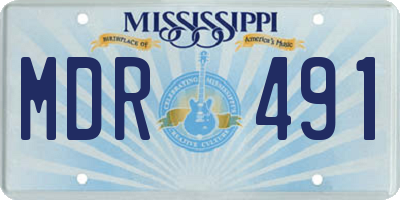 MS license plate MDR491