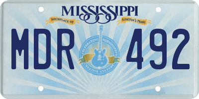 MS license plate MDR492