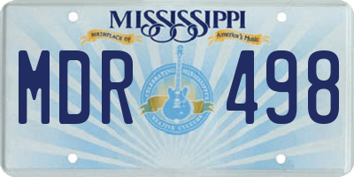 MS license plate MDR498