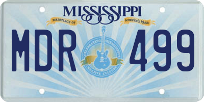 MS license plate MDR499