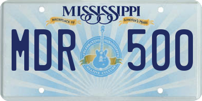 MS license plate MDR500