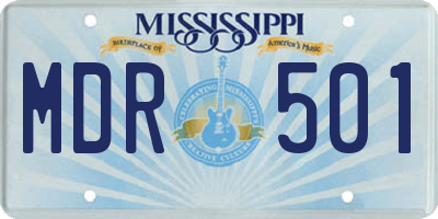 MS license plate MDR501
