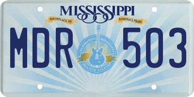 MS license plate MDR503