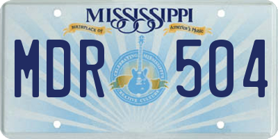 MS license plate MDR504
