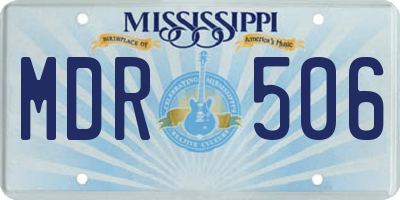 MS license plate MDR506