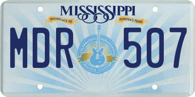 MS license plate MDR507