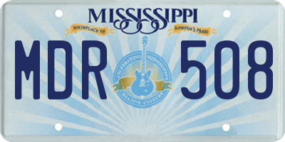 MS license plate MDR508