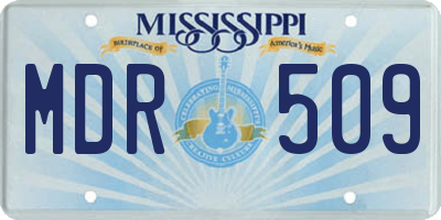 MS license plate MDR509