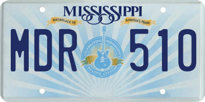 MS license plate MDR510