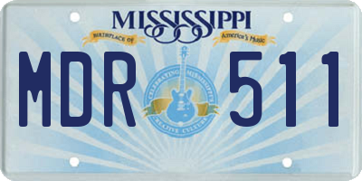 MS license plate MDR511
