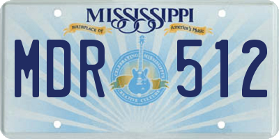 MS license plate MDR512