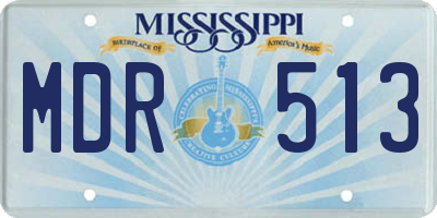 MS license plate MDR513