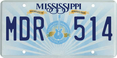 MS license plate MDR514