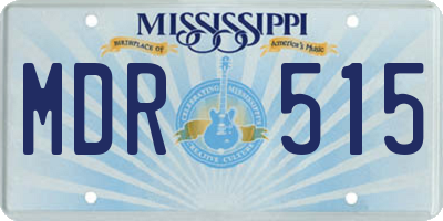 MS license plate MDR515