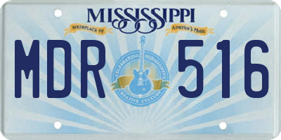 MS license plate MDR516