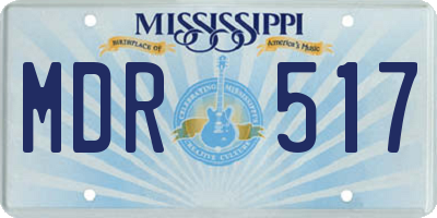 MS license plate MDR517