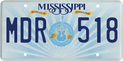 MS license plate MDR518