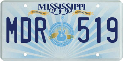 MS license plate MDR519