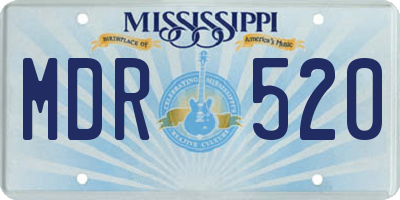 MS license plate MDR520