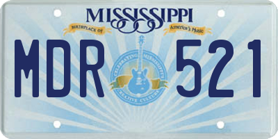 MS license plate MDR521