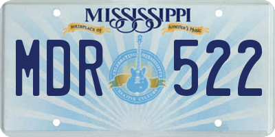 MS license plate MDR522