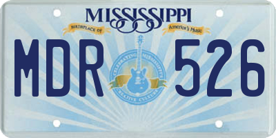 MS license plate MDR526