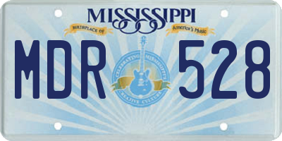 MS license plate MDR528