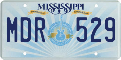 MS license plate MDR529