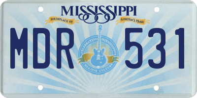 MS license plate MDR531