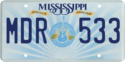 MS license plate MDR533